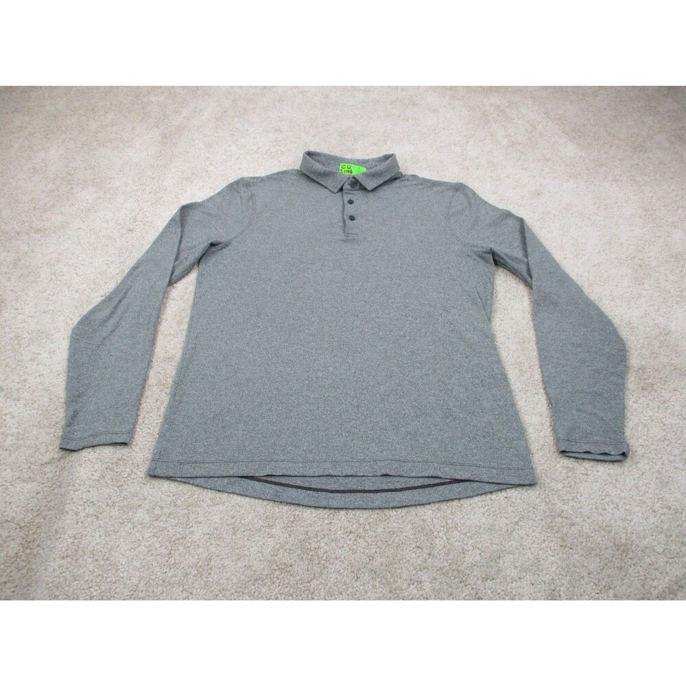 Lululemon Evolution Long Sleeve Polo Shirt Mens Large L Gray Golf